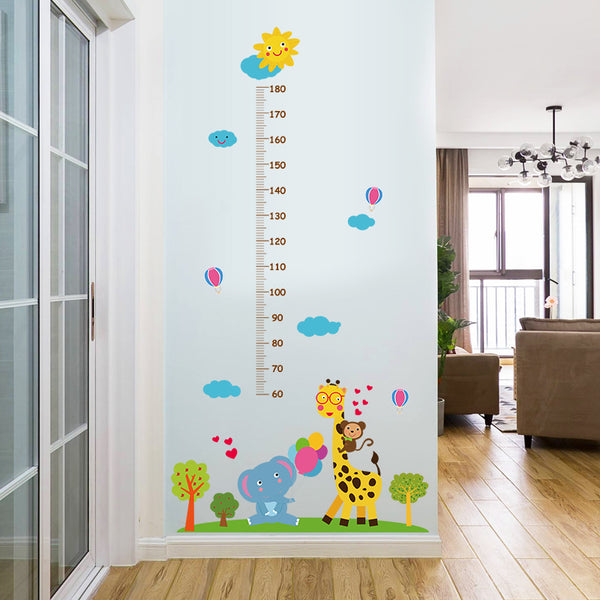 Miico SK9340 Giraffe And Elephant Painting Heights Sticker Children's Room And Kindergarten Decorative Wall Sticker