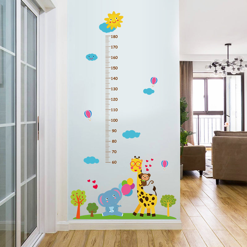 Miico SK9340 Giraffe And Elephant Painting Heights Sticker Children's Room And Kindergarten Decorative Wall Sticker