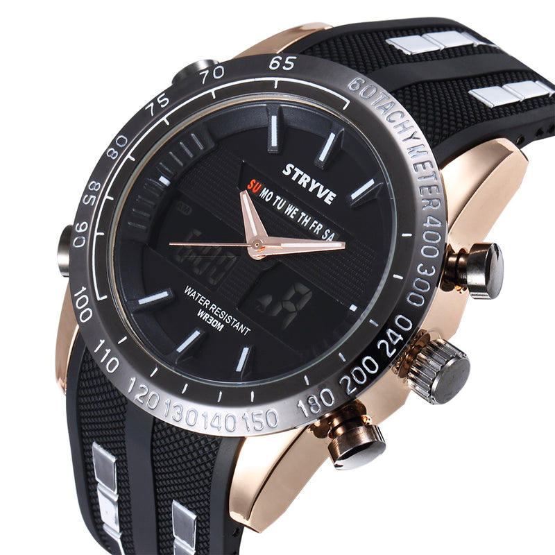 STRYVE S8005 Dual Display Digital Watch Fashion Chronograph Luminous Stopwatch Outdoor Watch