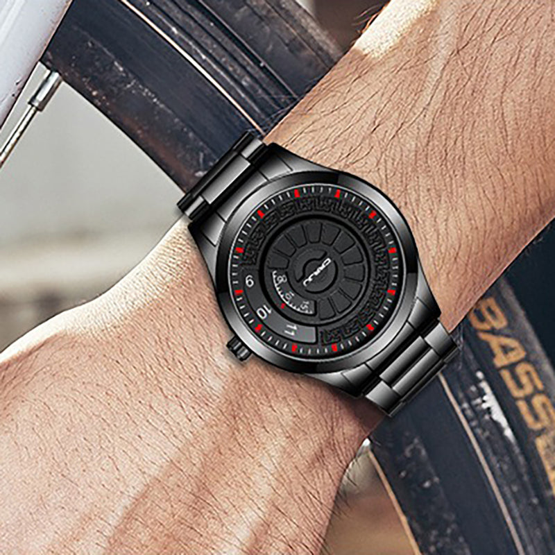 CRRJU 2141 Unique Dial Stainless Steel Casual Style Creative Men Wrist Watch Quartz Watch
