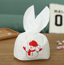 Christmas 50pcs Cute Easter Bunny Cookies Bag Wedding Decoration Snow Man Ear Plastic Candy Bag