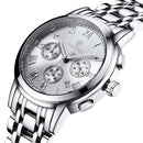 STRYVE S9601 Luminous Display Fashion Stainless Steel Strap Zinc Alloy Case 24hours Display Men Quartz Watch