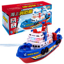 Electric Boat Toy Music Sound Light Glowing Water Spray Model Building Toy