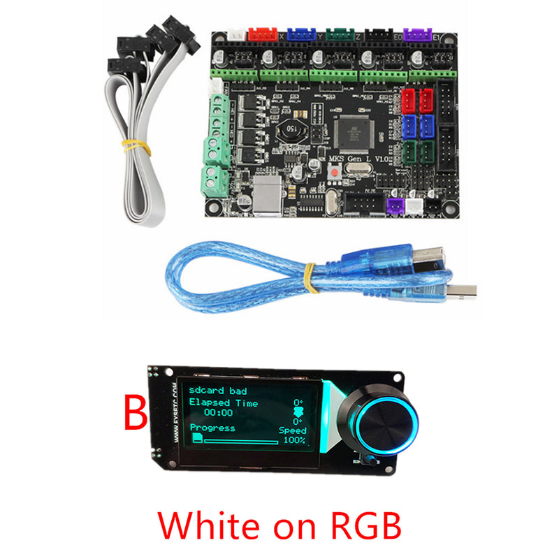 MKS Gen-L Mainboard+MINI12864 RGB Backlight LCD Display DIY Kit Support Marlin for Reprap 3D Printer