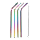 Stainless Steel Drinking Straws Rainbow Multi-colored Straw Reusable Drink Straw with Cleaning Brush