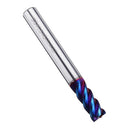 Drillpro HRC60 5/6/8mm 4 Flutes Milling Cutter Blue NACO Coated Tungsten Carbide Milling Cutter CNC Tool