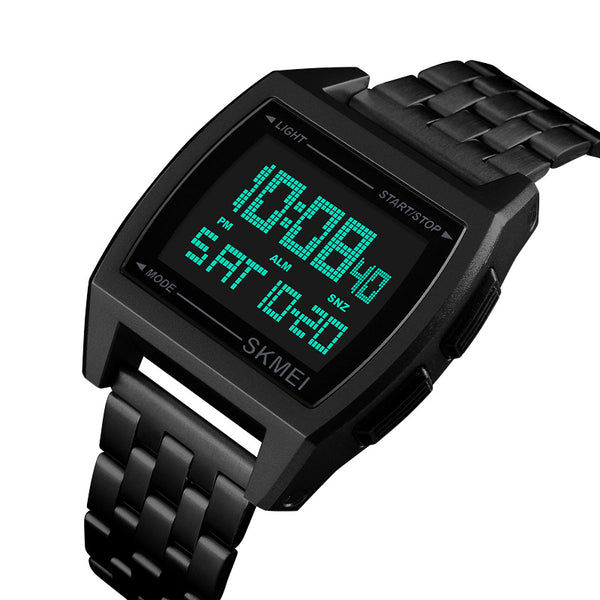 SKMEI 1368 Sport Men Watch 3ATM Waterproof Week Display LED Electronic Digital Watch
