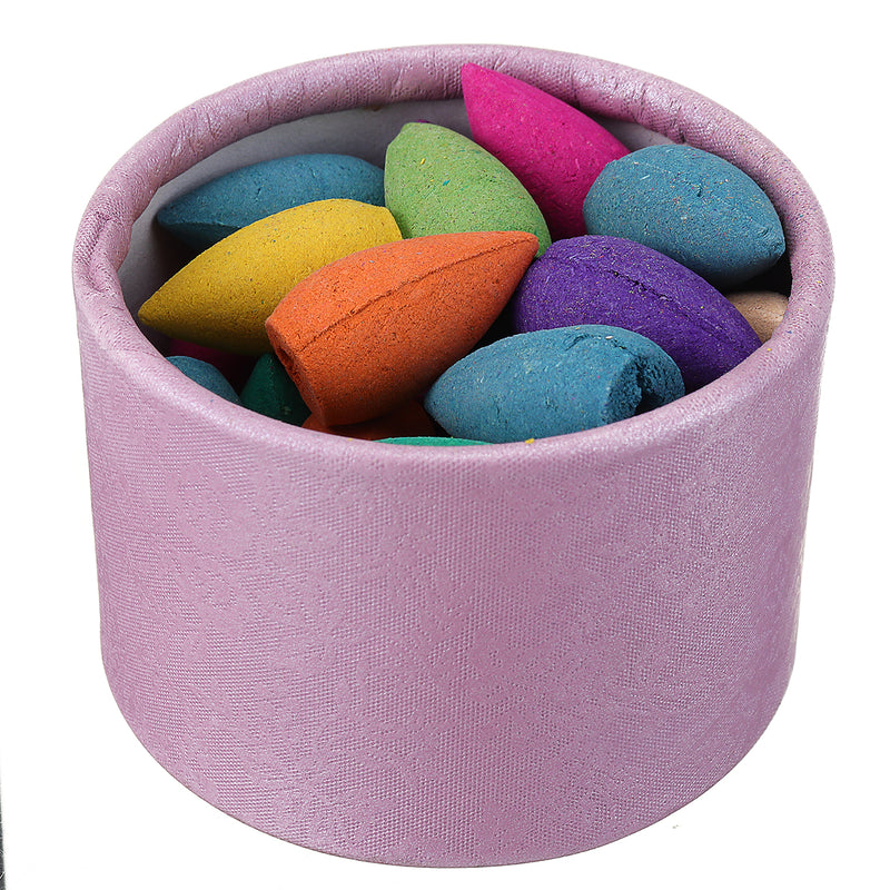 25pcs Random Fragrance Multicolor Smoke Tower Backflow Incense Hollow Cones