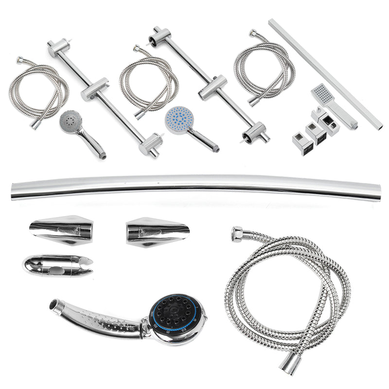 Bathroom Shower Head Riser Rail Bracket Handheld Shower Head Holder Bar Chrome