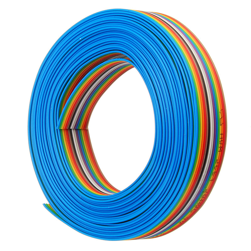 5pcs 5M 1.27mm Pitch Ribbon Cable 16P Flat Color Rainbow Ribbon Cable Wire Rainbow Cable