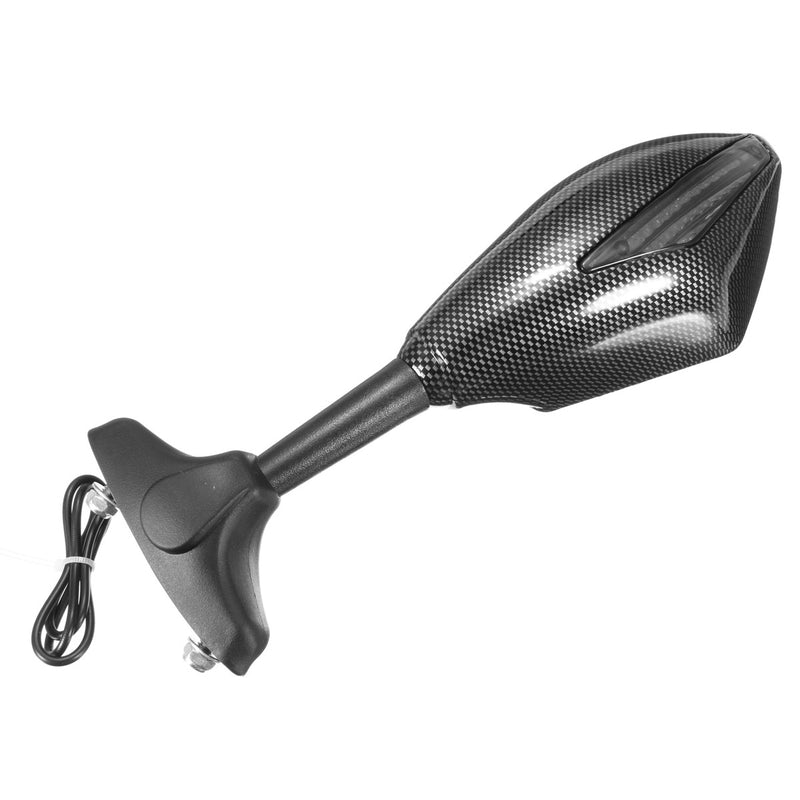 Carbon LED Intergrated Turn Signal Mirror For Yamaha FZR YZF R1 R6 Honda/Suzuki