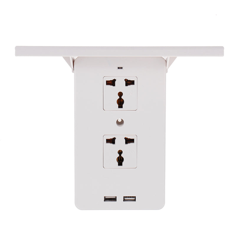 Socket S helf 8 Port Surge Protector Holder Tray Removable Wall Outlet 6 Electrical Outlet Extenders 2 USB Charging Ports Wall Plug Socket Power Strip
