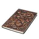 Vintage 3D Embossed  Sunflower Travel Diary Notebook Journal Leather Notepad