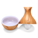 USB Electric Wood Grain Ultrasonic Cool Mist Humidifier Aroma Essential Oil Diffuser LED lights