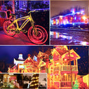 7M 12M Outdoor LED Solar Strip Light Waterproof Copper Wire String Holiday Lamp for Garden