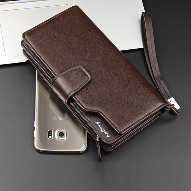 New Fashion Retro Casual Locomotive Multi-function Zipper Buckle Men's Phone Wallet Bag For All Smartphone Under 7 inch