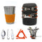 8Pcs/set Outdoor Camping Tableware Picnic BBQ Pot Pan Cooking Stove Silicone Water Cup