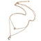 Trendy Multi-layer Necklace Gold Moon Peach Heart Pendant Chain Charm Necklace Retro Jewelry