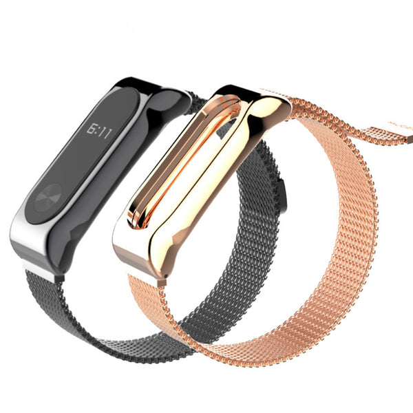Mijobs Magnetic Buckle Metal Replacement Stainless Steel Strap for Xiaomi MiBand 2