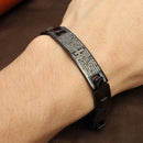 Cross Bible Black Titanium Men Magnet Bracelet Healing Jewelry Men Gift