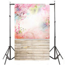 3x5ft Vinyl Retro Wood Wall Pink Sakura Photography Background Studio Photo Prop Backdrop