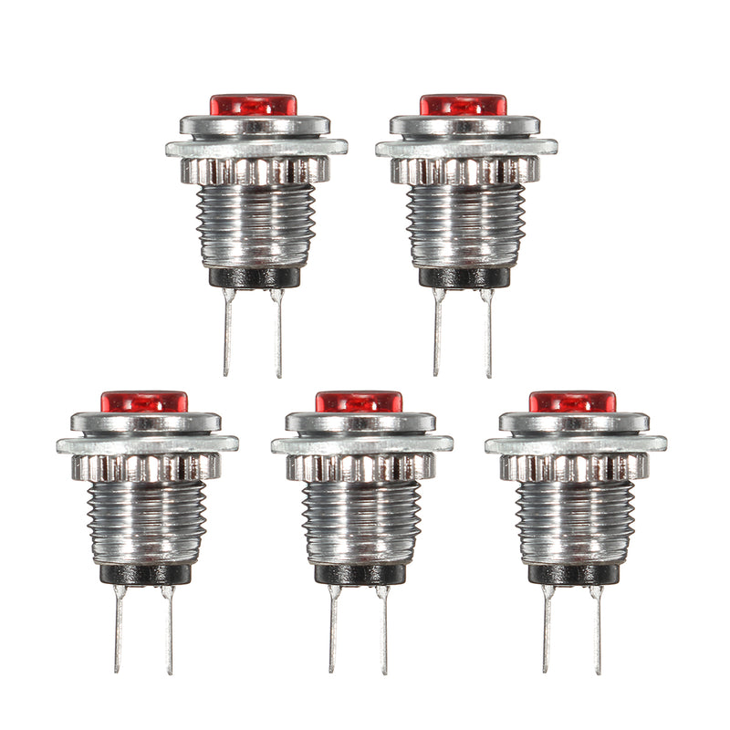 Red 5Pcs M3 Mini Momentary On/Off Lockless Micro Push Button SPST Switch