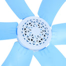 220V 7W Portable 6 Blades Mini Ceiling Fan with White ABS Blades Power Plug Switch Energy Saving Fan