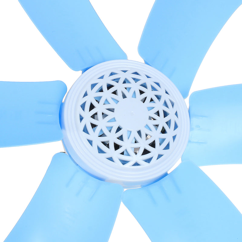 220V 7W Portable 6 Blades Mini Ceiling Fan with White ABS Blades Power Plug Switch Energy Saving Fan