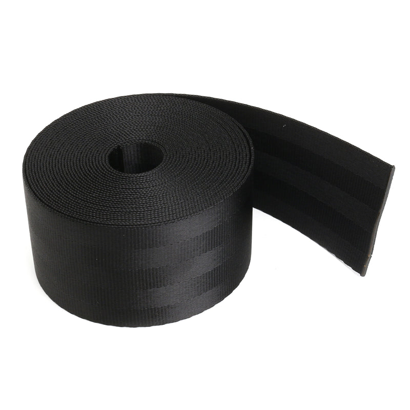 5m Seat Belt Strap Webbing Polyester Fiber Black Break Strength 2500KG 47mm Wide