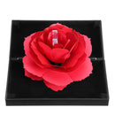Folding Rotating Rectangle Rose Ring Box Birthday Valentine's Day Jewelry Box