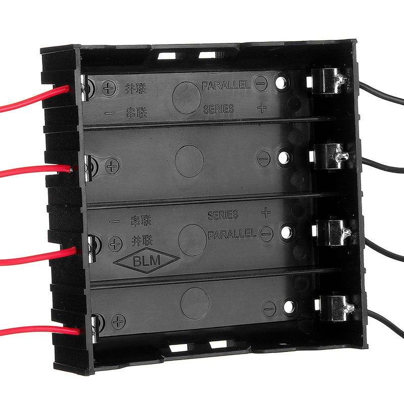 DIY 4 Slot 18650 Battery Holder With 8 Leads