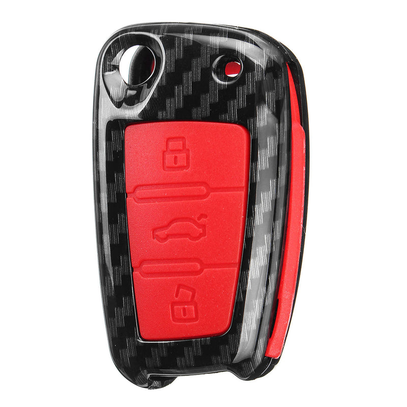 Plastic+Silicone Car Key Case Protector Cover Remote Control Fob for Audi Q3 A1 S3 Q7 A5 TT TTS