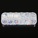 12 Grid Nail Art Acrylic 3D Rhinestone Glitters Beads Studs DIY Tips Decoration