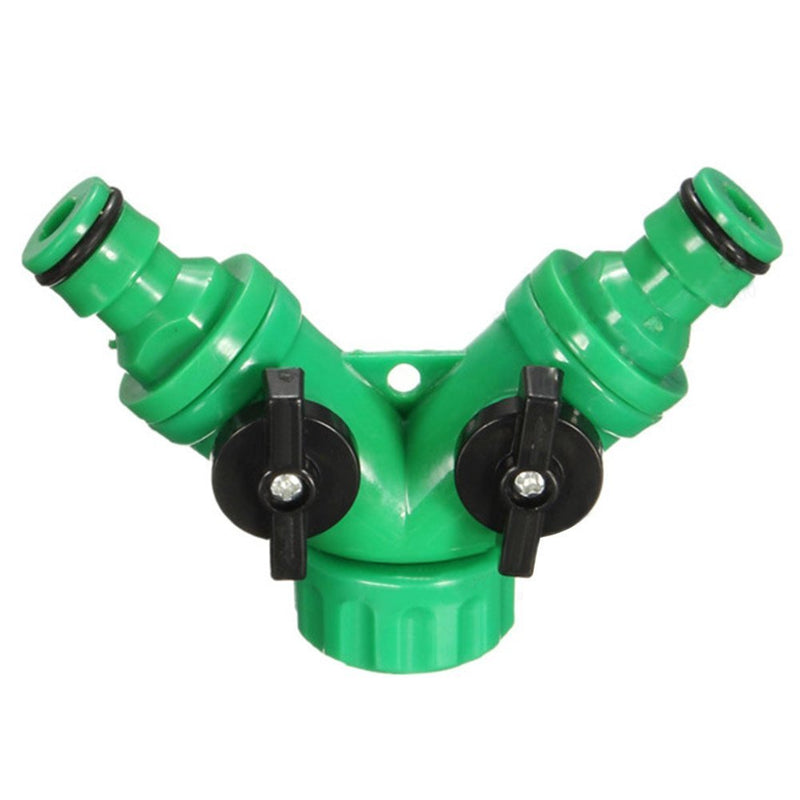 Three-Way Ball Valve Quick Connector Hose Pipe Adapter Water Irrigation 2 Way Y Tap Fitting Garden Pipe Splitter Turn Off Switch
