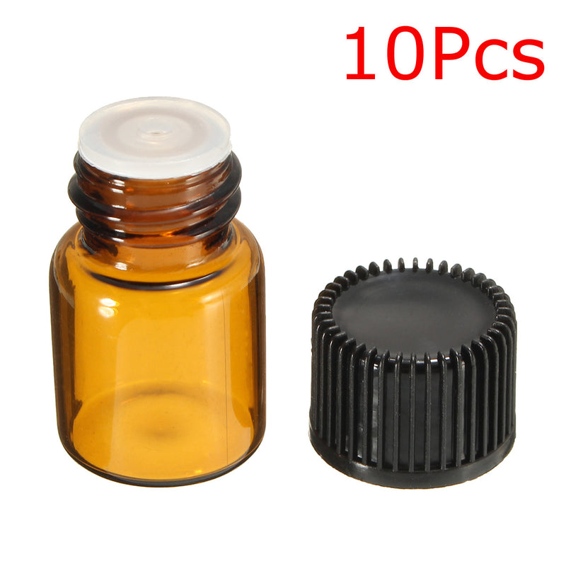 10Pcs 2ml Glass Amber Dripper Bottle For Essential Oils Aromatherapy Crafts