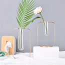 Hydroponic Plants Flower Wrought Iron Vase Decoration Transparent Glass Test Tube Hydroponic Dried Flower Stand