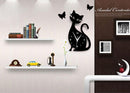 Acrylic Cute Cat Wall Clock Creative Personality Black Cat Wall Clock Simple Fashion Living Room Creative Wall Clock