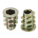 Suleve M5ZN1 50Pcs M5x10mm Zinc Alloy Wood Furniture Hex Socket Drive Head Screw-in Threaded Insert Nut