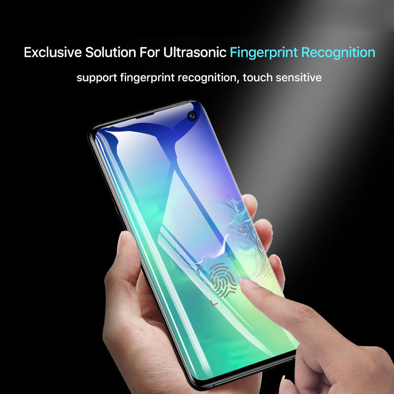 Bakeey UV Full Glue Support Ultrasonic Fingerprint Tempered Glass Screen Protector For Samsung Galaxy S10 Plus 3D Curved Edge Film