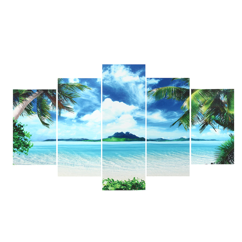 5PCS Canvas Paintings Seascape Beach Printing Modern Home Wall Decor Art
