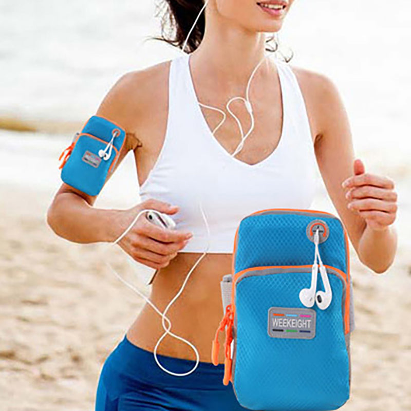 New fashion night running ultra light multi-function men and women reflective waterproof diving material outdoor running mobile sports arm bag