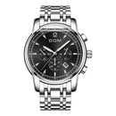 DOM 75PE Fashion Men Watch Chronograph Luminous Date Display Stainless Steel Strap Quartz Watch