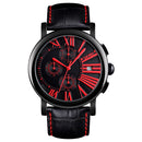 SKMEI 9196 Men Fashion Leather Strap Stopwatch Date Display Roman Numerals Sport Quartz Watch