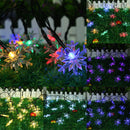 5M 20 LED Snowflake Bling Solar Fairy String Lights Christmas Outdoor Party Multicolor Lamp