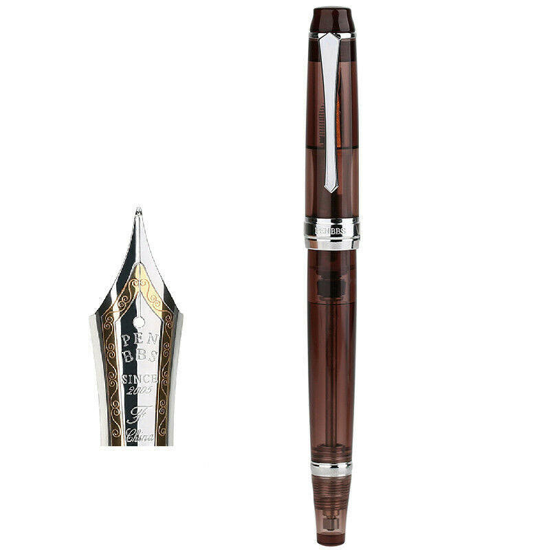 Penbbs 456 Resin Transparent Quality Negative Pressure Fountain Pen Fine 0.5mm Nib vacuum filling Student Writing Gift