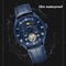 TEVISE T851A Moon Phase Automatic Mechanical Watch Roman Number Leather Band Men Watch