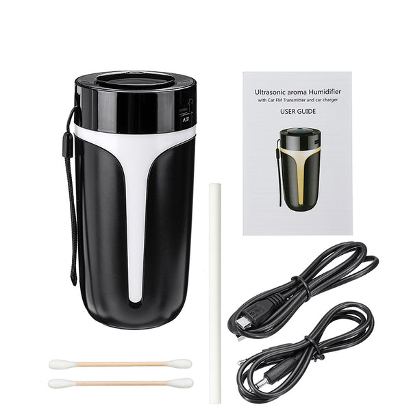 7 Color Ambient Light Car Air Purifier USB HEPA Air Cleaner Filter Car Aroma Humidifier Music Player