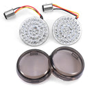 2pcs Lens Cover Turn Signal 1157/1156 Type LED Inserts Lights For Harley Davidson