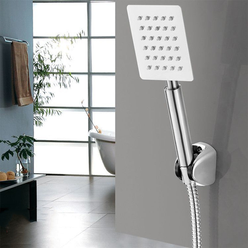 304 Stainless Steel Handheld Shower Head Square Shape Pressurized Ultra-thin Nozzle