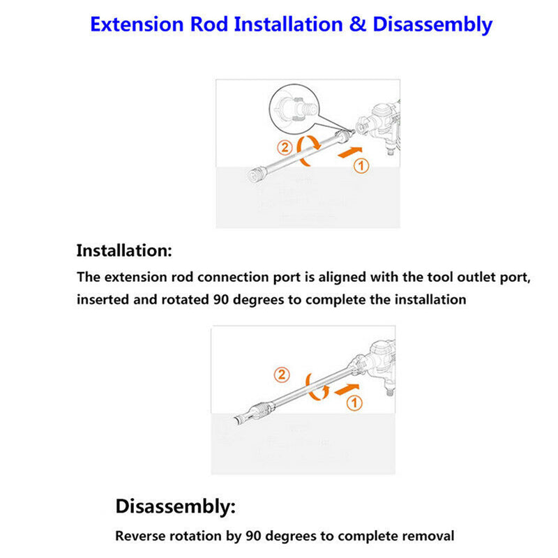 Cleaning Tool Extension Rod Adapter For WORX Hydroshot WG629E WG630 WU629 WG644